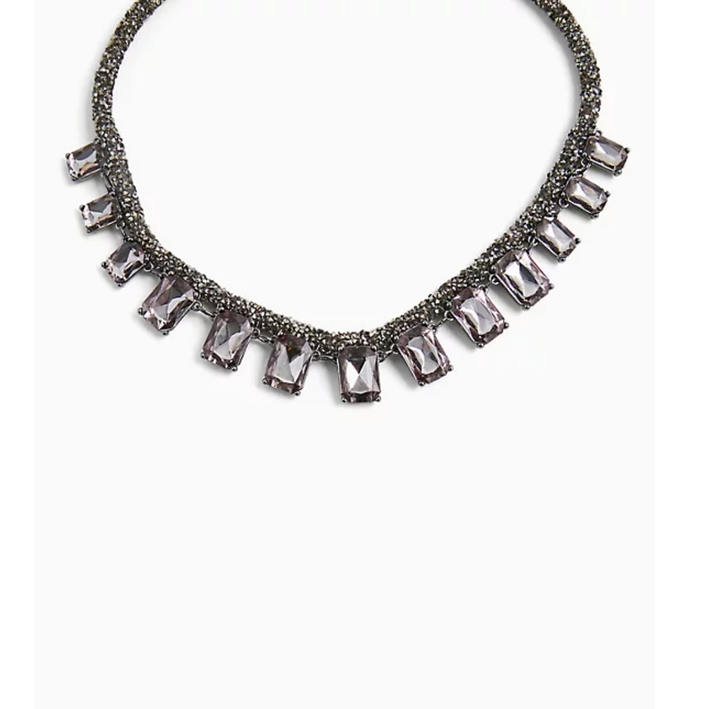 Glitter Rhinestone Statement Necklace - image 2